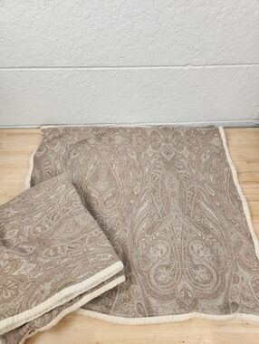 Williams Sonoma Woven Paisley Wool Silk Blend Euro Sham Set French Country